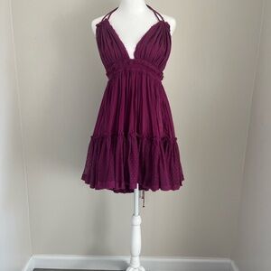 Purple Halter, Open Back Dress